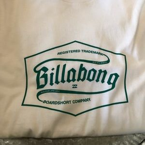 Billabong CoreFit White Logo T-Shirt NWOT